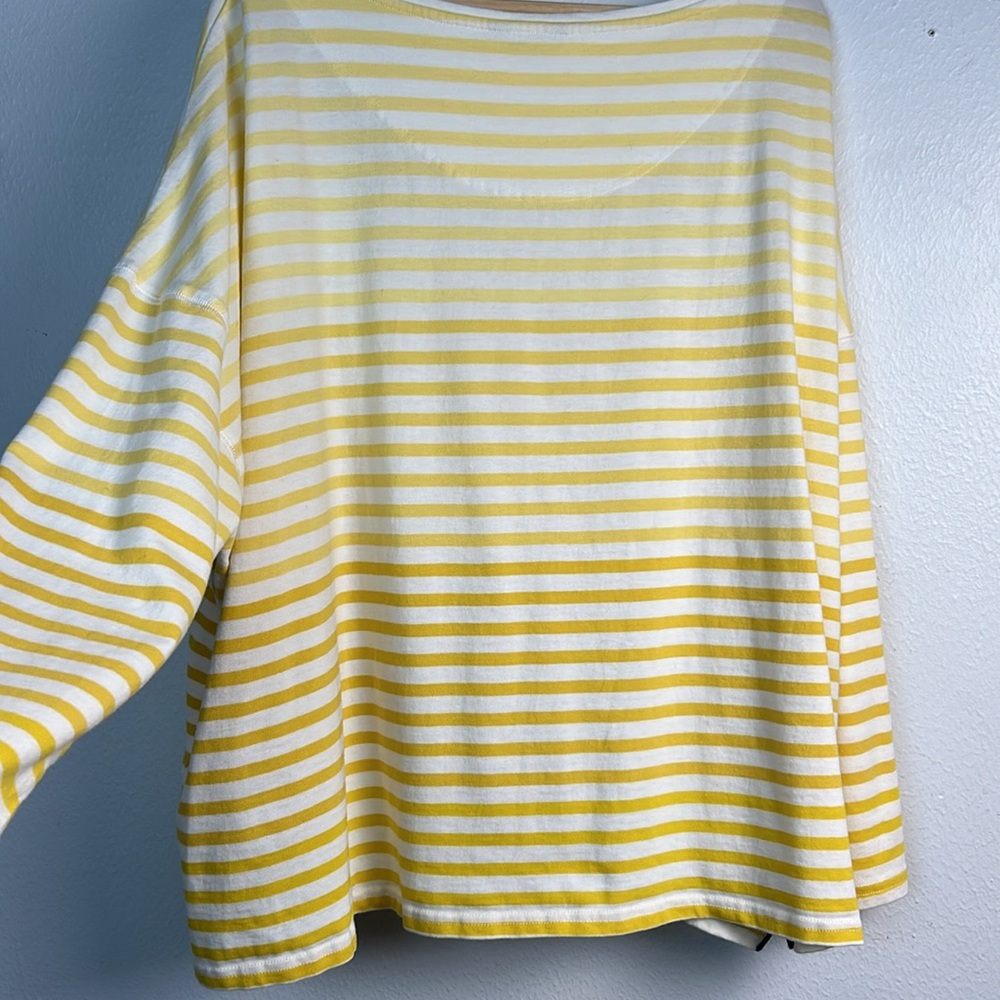 Joules bumble bee Marina yellow stripe long sleeve top plus size 22 cotton - Picture 8 of 16